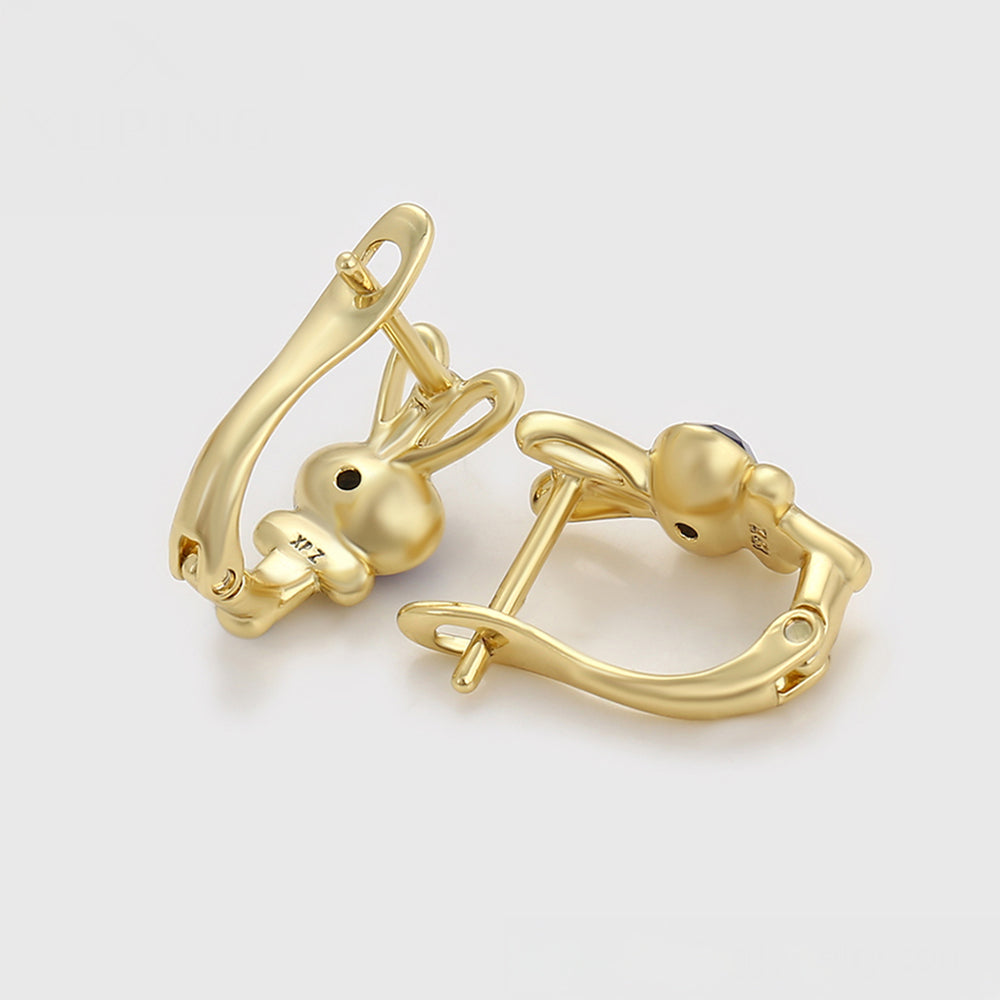 Arany tónusú Emporia Ötvözetű Fülbevaló Lila Emporia® Kristállyal 5 