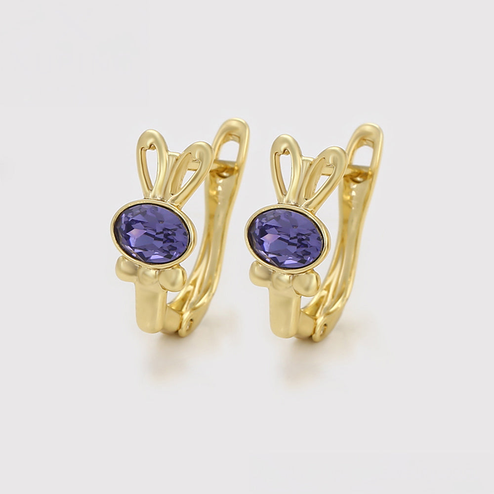 Arany tónusú Emporia Ötvözetű Fülbevaló Lila Emporia® Kristállyal 6 