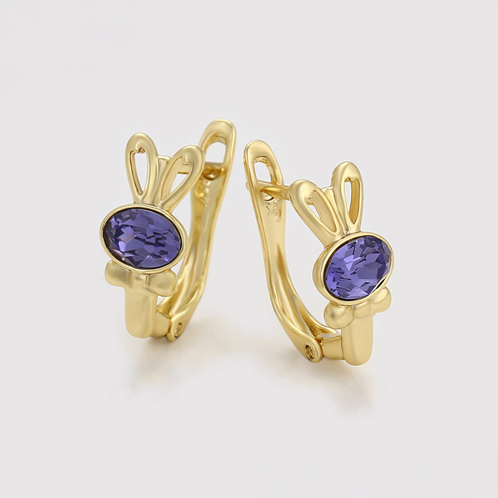 Arany tónusú Emporia Ötvözetű Fülbevaló Lila Emporia® Kristállyal