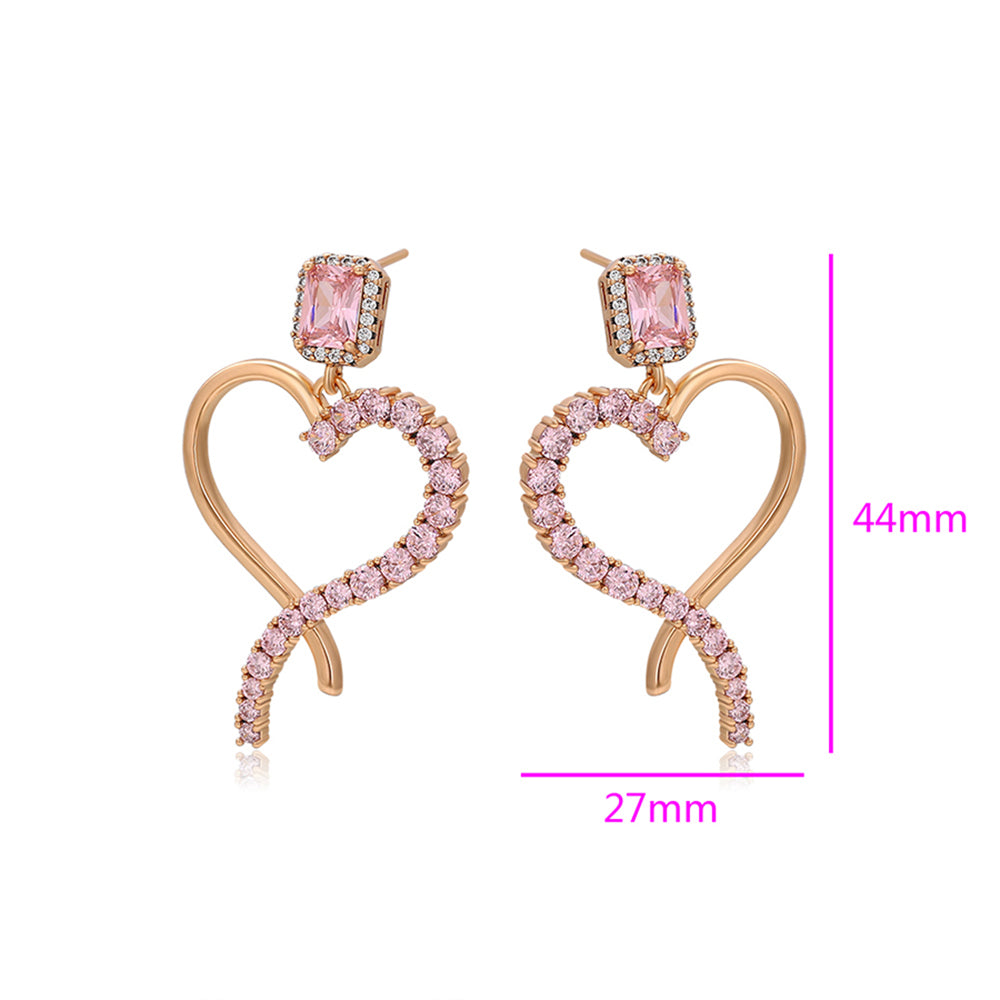 Arany tónusú Emporia Ötvözetű Fülbevaló Rózsaszínű Emporia® Kristállyal 2 