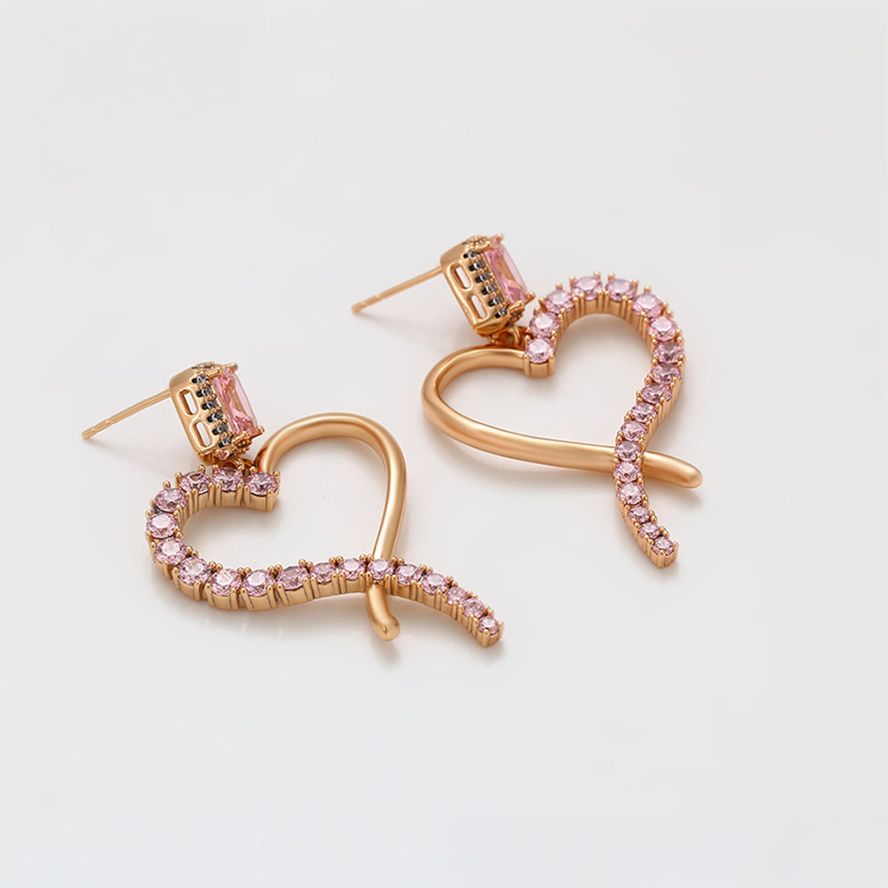 Arany tónusú Emporia Ötvözetű Fülbevaló Rózsaszínű Emporia® Kristállyal