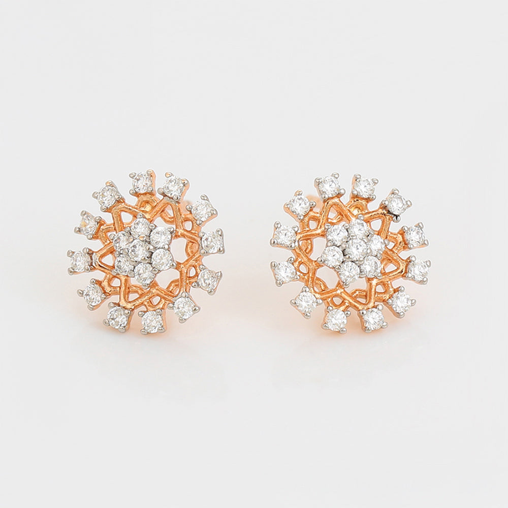 Arany tónusú Emporia Ötvözetű Fülbevaló Fehér Emporia® Kristállyal