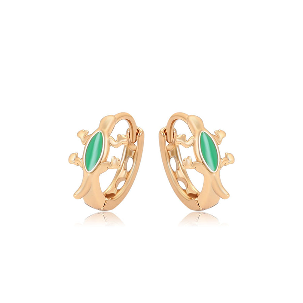 Arany tónusú Emporia Ötvözetű Fülbevaló Zöld Emporia® Kristállyal 1 