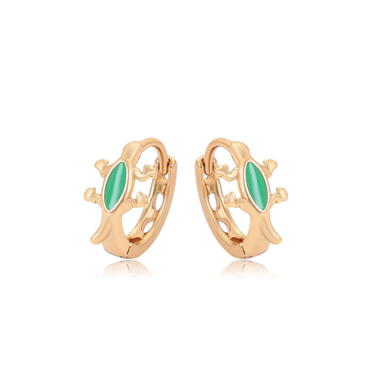 Arany tónusú Emporia Ötvözetű Fülbevaló Zöld Emporia® Kristállyal