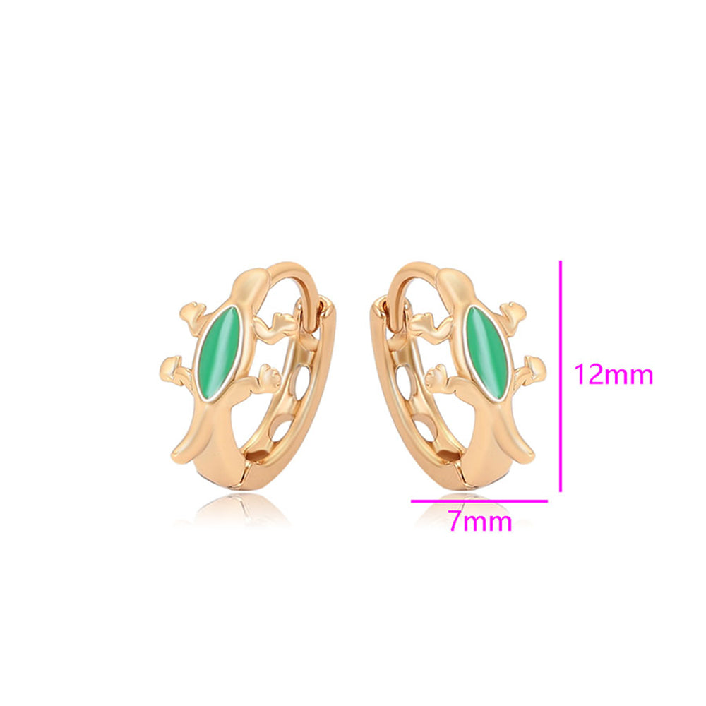 Arany tónusú Emporia Ötvözetű Fülbevaló Zöld Emporia® Kristállyal