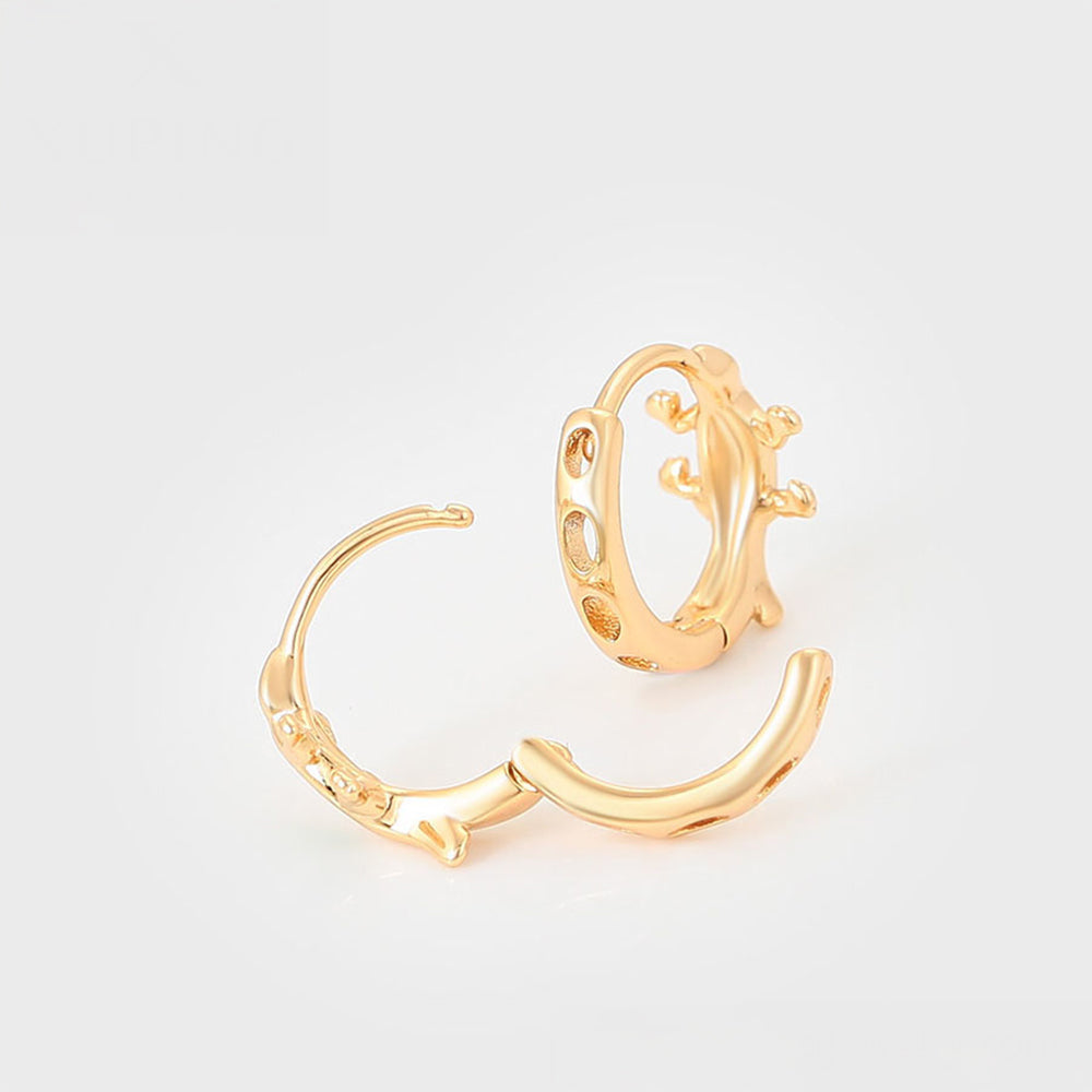 Arany tónusú Emporia Ötvözetű Fülbevaló Zöld Emporia® Kristállyal 4 