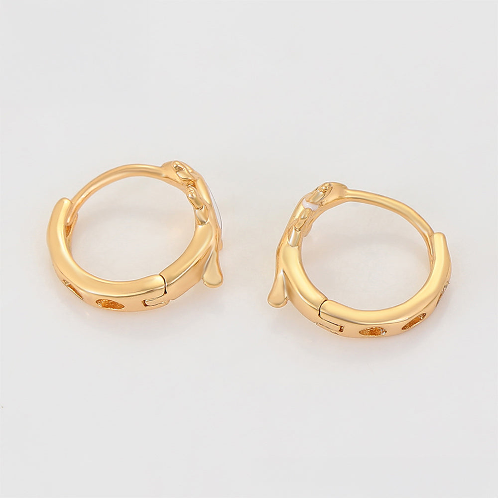 Arany tónusú Emporia Ötvözetű Fülbevaló Fehér Emporia® Kristállyal 3 