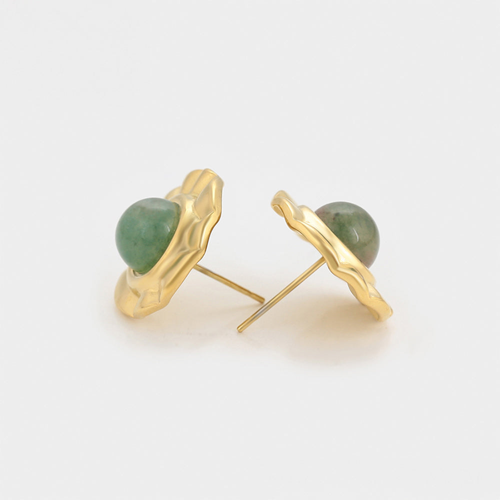 Arany tónusú Emporia Ötvözetű Fülbevaló Zöld Emporia® Kristállyal 5 