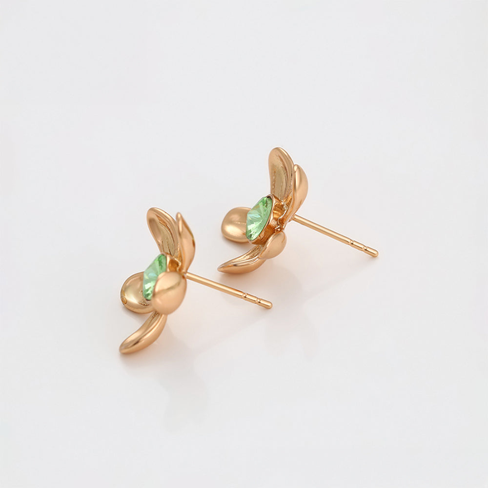 Arany tónusú Emporia Ötvözetű Fülbevaló Kék Emporia® Kristállyal