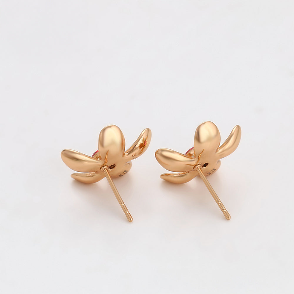 Arany tónusú Emporia Ötvözetű Fülbevaló Rózsaszínű Emporia® Kristállyal