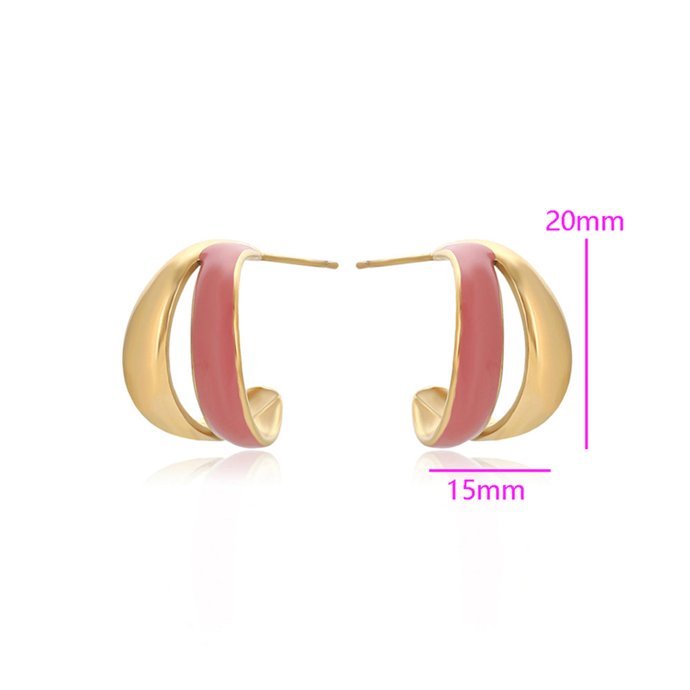 Arany tónusú Emporia Ötvözetű Fülbevaló Tűzzománccal 2 