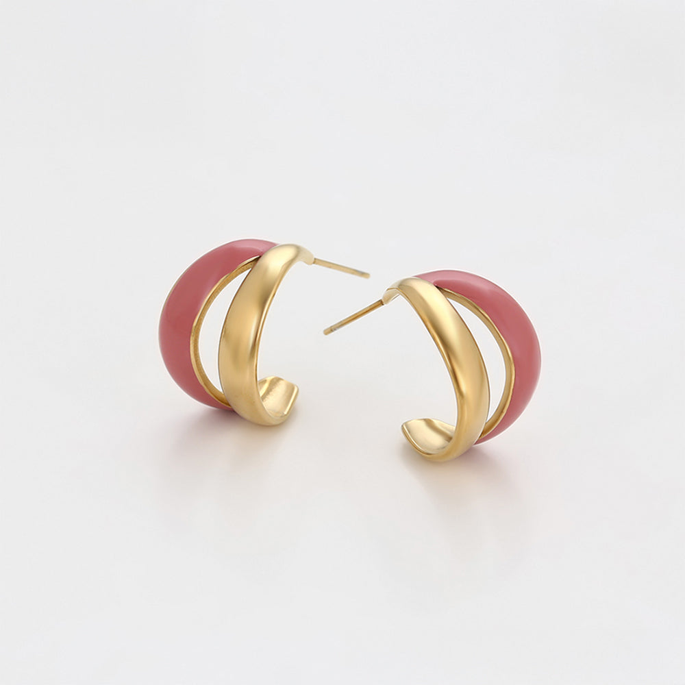 Arany tónusú Emporia Ötvözetű Fülbevaló Tűzzománccal 4 