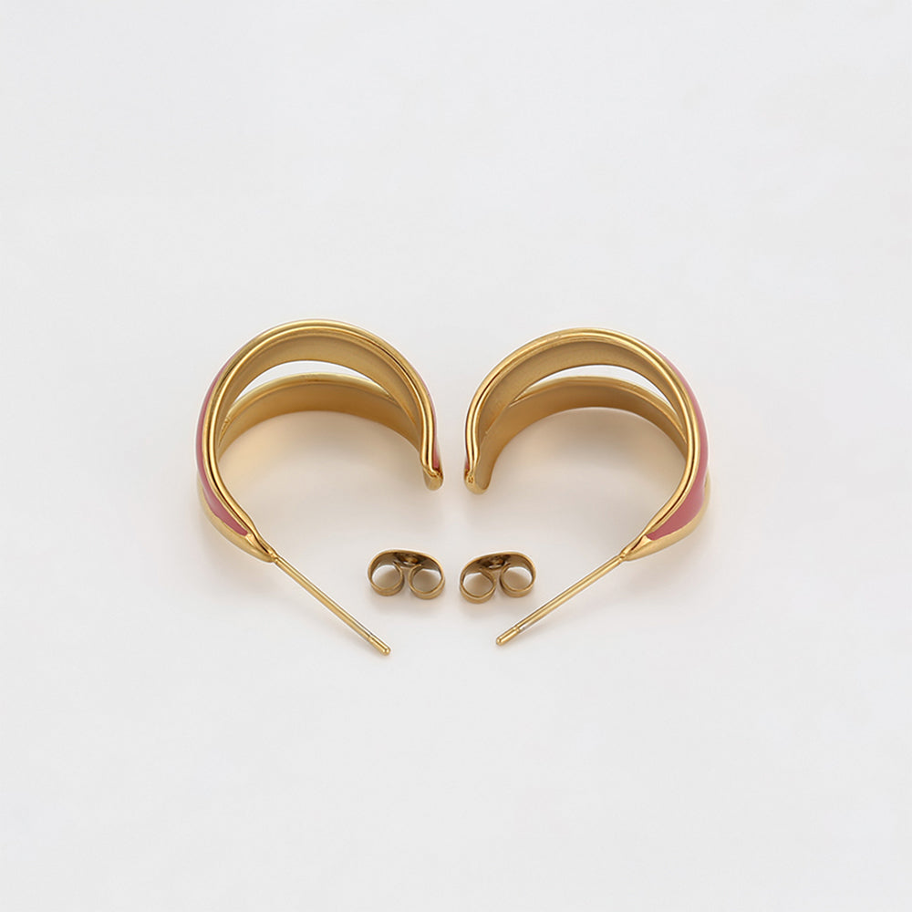 Arany tónusú Emporia Ötvözetű Fülbevaló Tűzzománccal