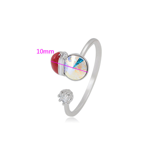 Arany tónusú Emporia Ötvözetű Gyűrű Vörös Emporia® Kristállyal és Fehér Emporia® Kristállyal