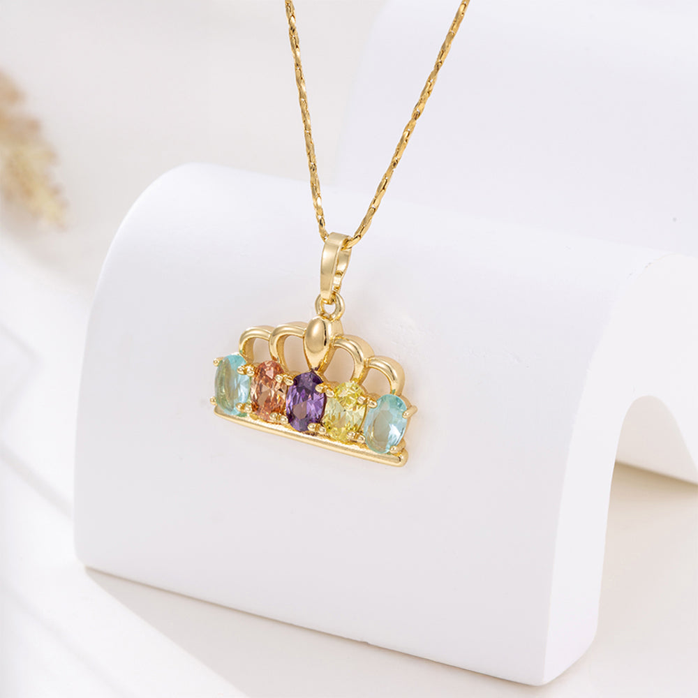 Arany tónusú Emporia Ötvözetű Szett Lila Emporia® Kristállyal és Sárga Emporia® Kristállyal ( Fülbevaló+Medál ) 6 