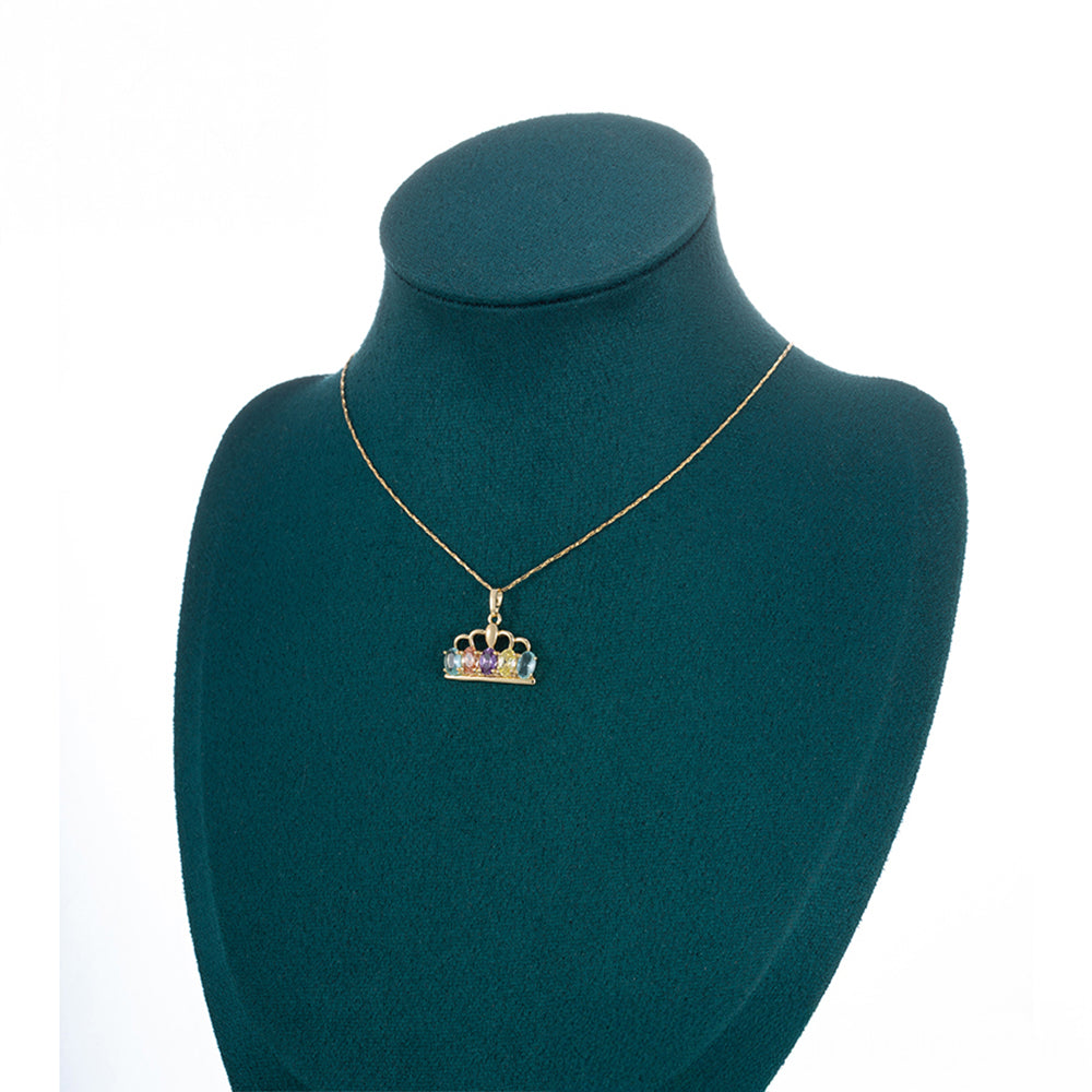 Arany tónusú Emporia Ötvözetű Szett Lila Emporia® Kristállyal és Sárga Emporia® Kristállyal ( Fülbevaló+Medál ) 7 