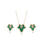 Arany tónusú Emporia Ötvözetű Szett Zöld Emporia® Kristállyal és Fehér Emporia® Kristállyal ( Nyaklánc+Fülbevaló )