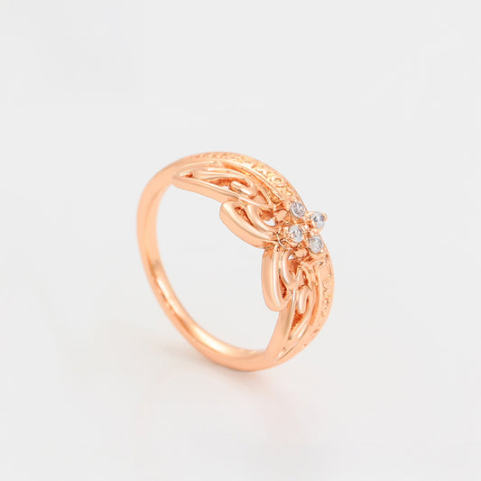 Arany tónusú Emporia Ötvözetű Gyűrű Fehér Emporia® Kristállyal