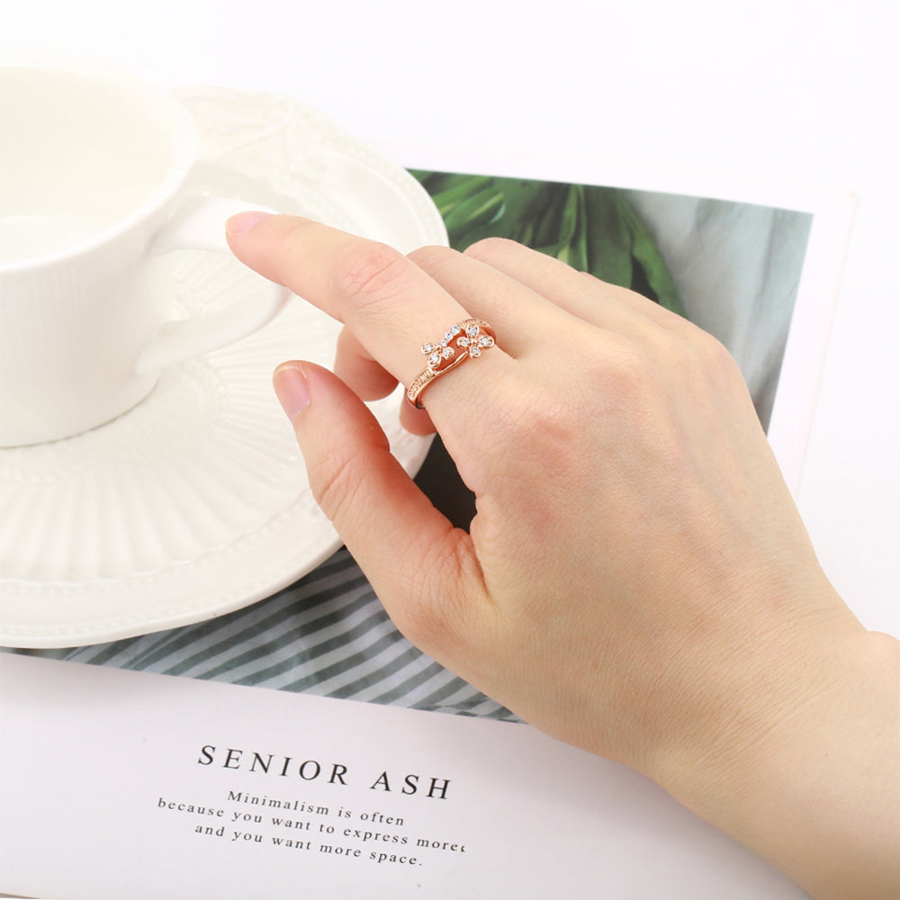 Arany tónusú Emporia Ötvözetű Gyűrű Fehér Emporia® Kristállyal 6 