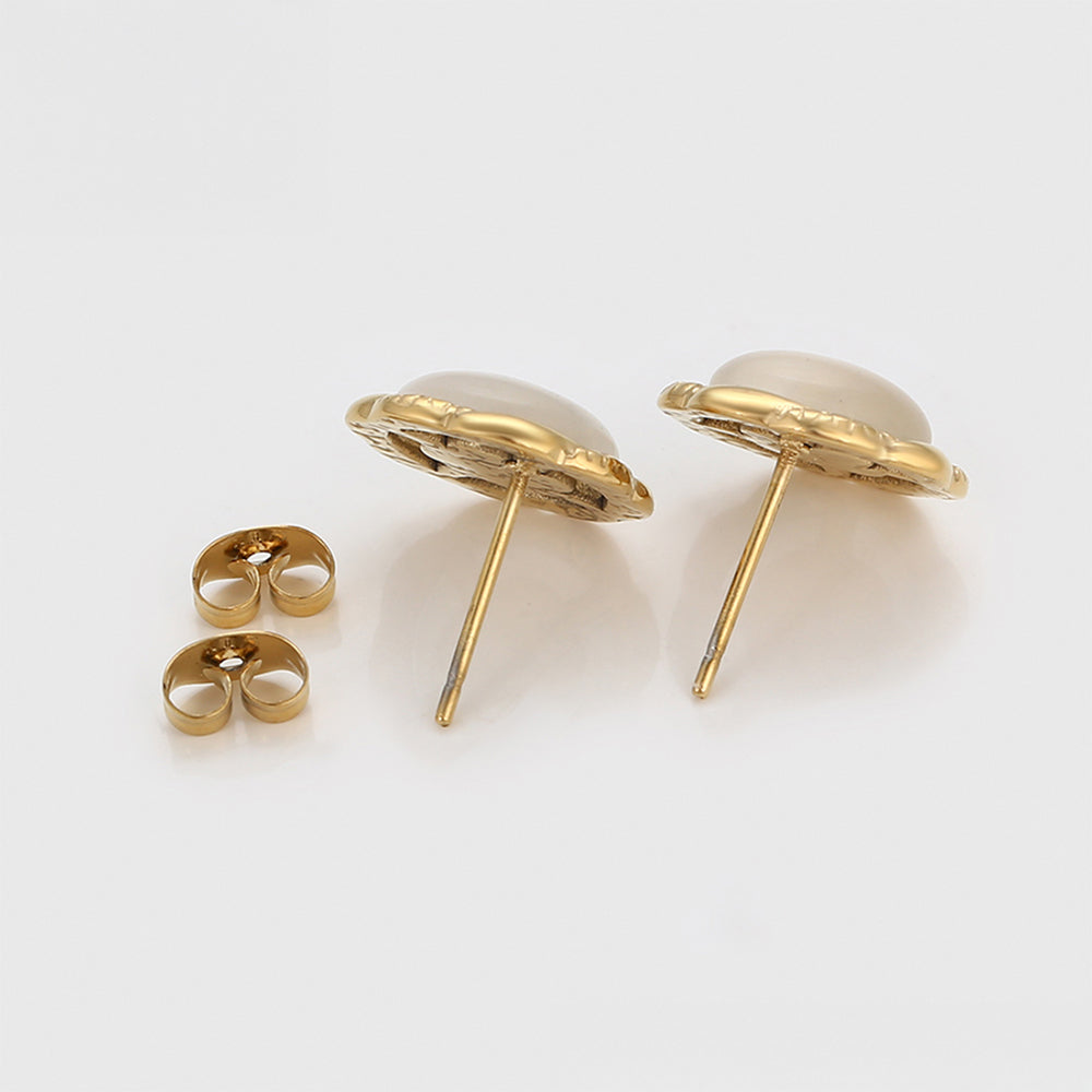 Arany tónusú Emporia Ötvözetű Fülbevaló Fehér Emporia® Kristállyal 6 