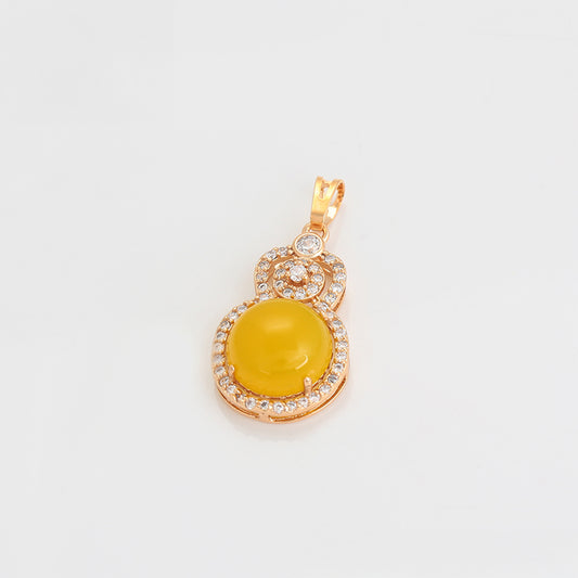 Arany tónusú Emporia Ötvözetű Medál Sárga Emporia® Kristállyal és Fehér Emporia® Kristállyal