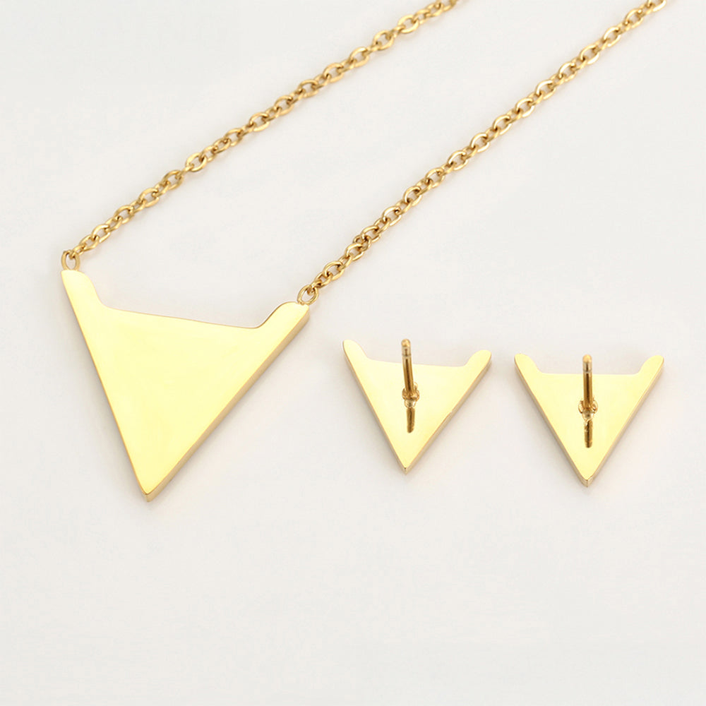 Arany tónusú Emporia Ötvözetű Szett Fehér Emporia® Kristállyal ( Nyaklánc+Fülbevaló ) 8 