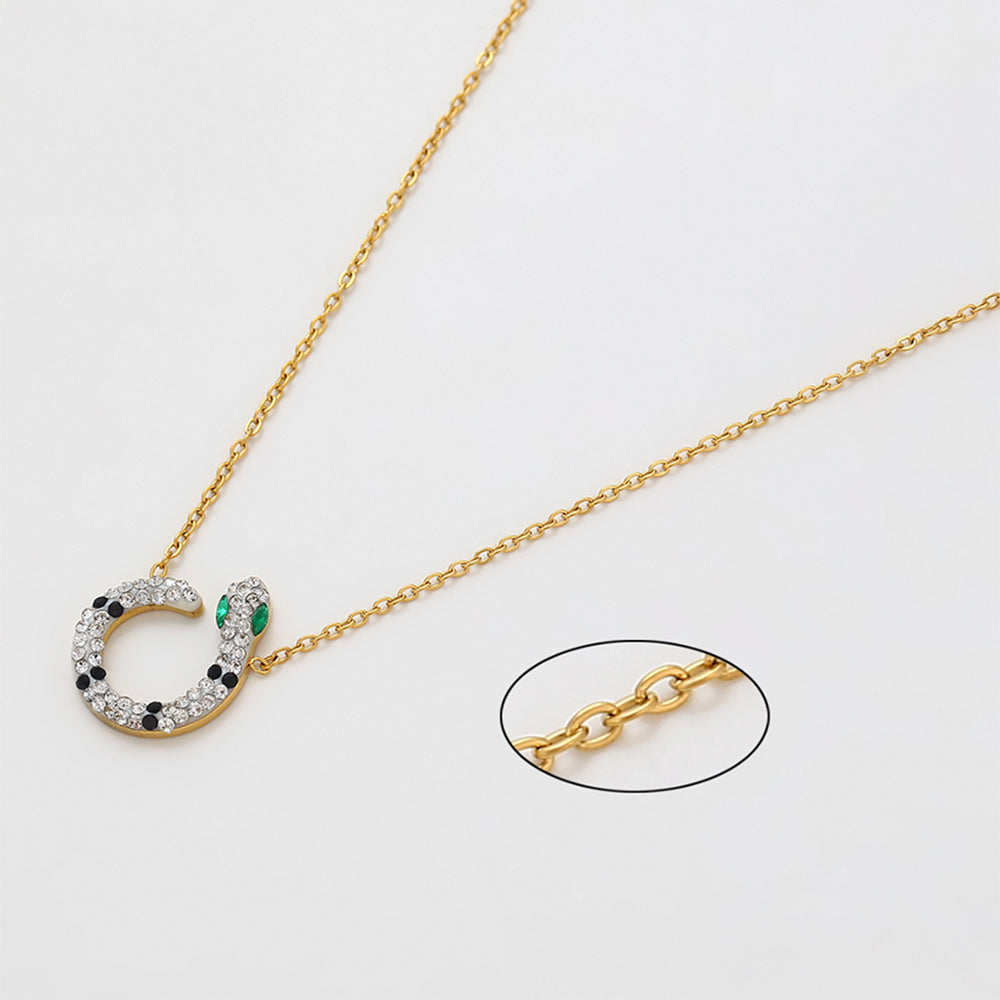 Arany tónusú Emporia Ötvözetű Szett Zöld Emporia® Kristállyal és Fehér Emporia® Kristállyal ( Nyaklánc+Fülbevaló )