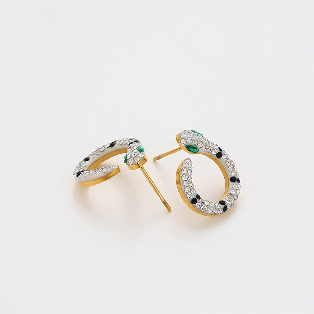 Arany tónusú Emporia Ötvözetű Szett Zöld Emporia® Kristállyal és Fehér Emporia® Kristállyal ( Nyaklánc+Fülbevaló )