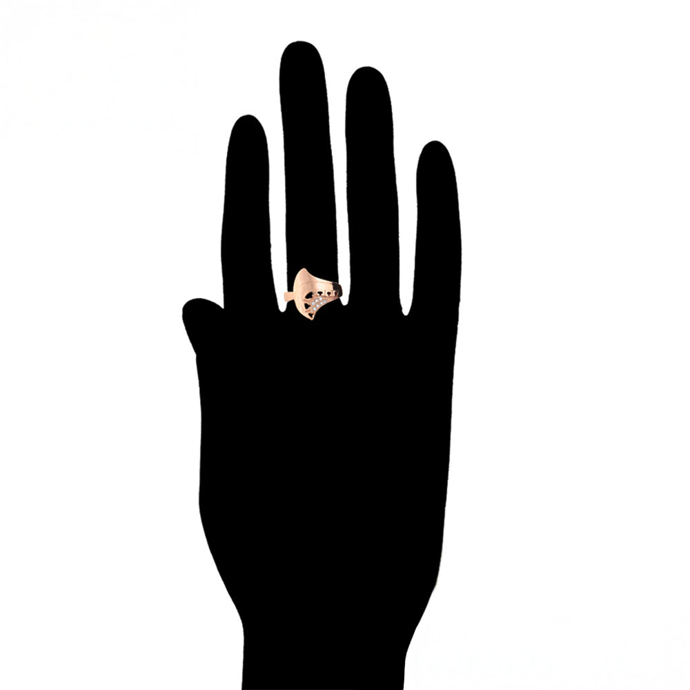 Arany tónusú Emporia Ötvözetű Szett Fehér Emporia® Kristállyal ( Fülbevaló+Gyűrű )