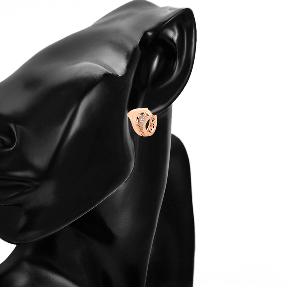 Arany tónusú Emporia Ötvözetű Szett Fehér Emporia® Kristállyal ( Fülbevaló+Gyűrű )