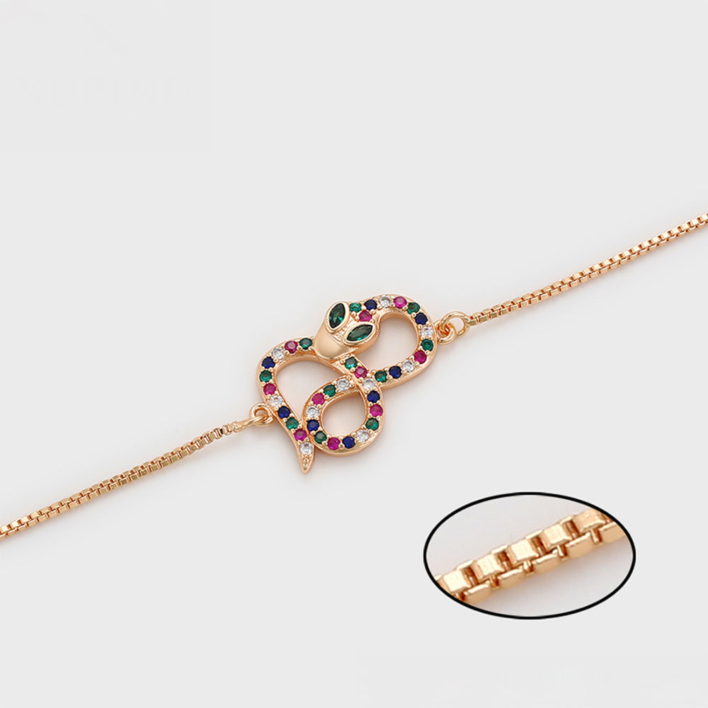 Arany tónusú Emporia Ötvözetű Karkötő Vörös Emporia® Kristállyal és Zöld Emporia® Kristállyal 7 