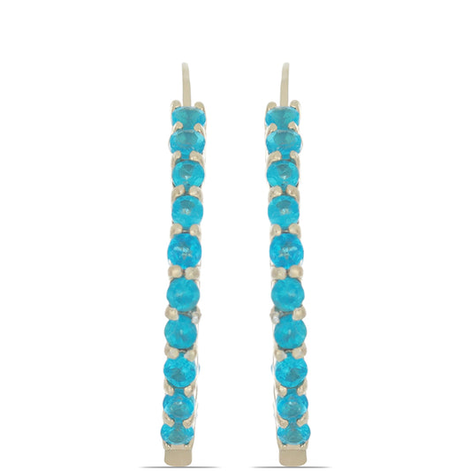 Arannyal Bevont Ezüst Fülbevaló Sludyanka-i Neon Apatittal