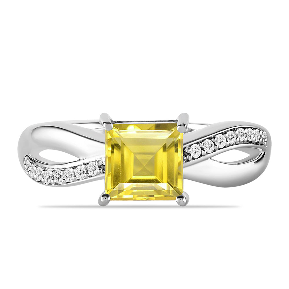 Ezüst Gyűrű Ural Citrinnel és Fehér Topázzal 1 