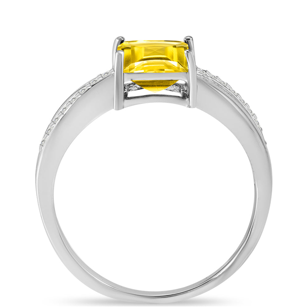 Ezüst Gyűrű Ural Citrinnel és Fehér Topázzal 2 