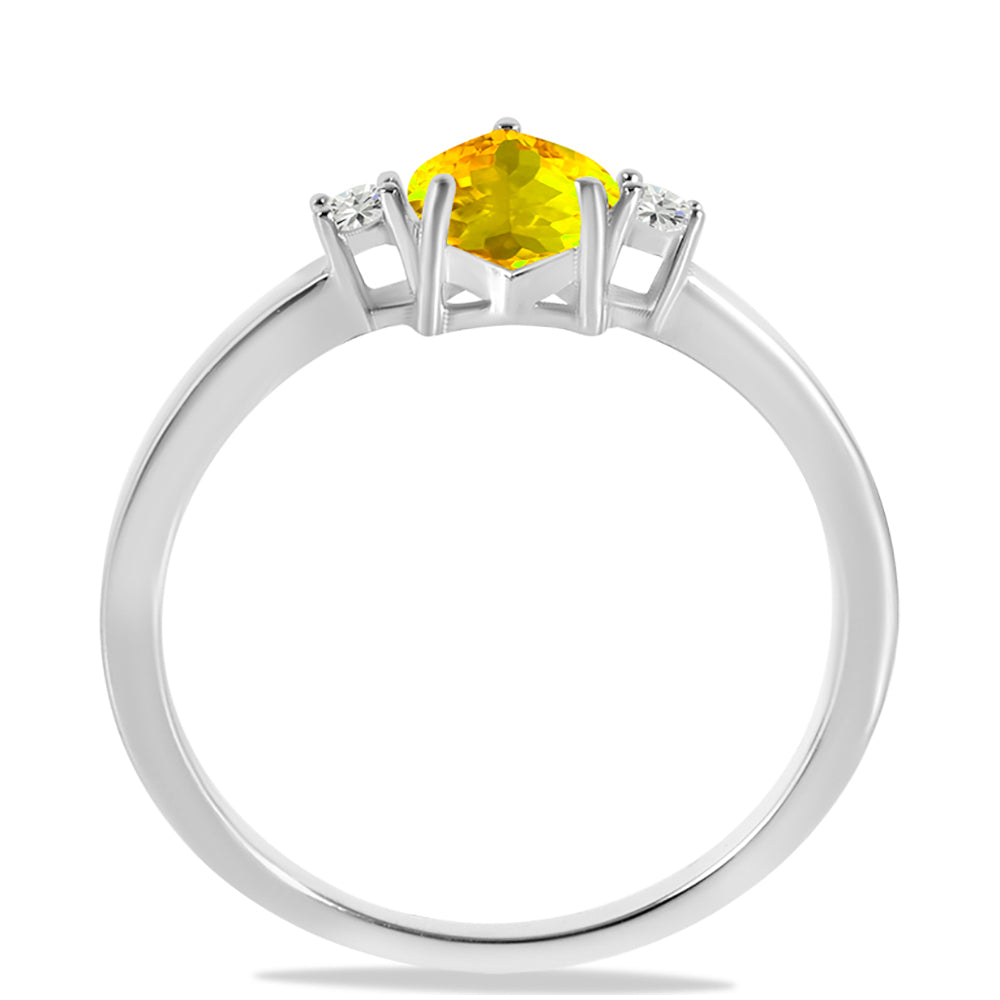 Ezüst Gyűrű Ural Citrinnel és Fehér Topázzal