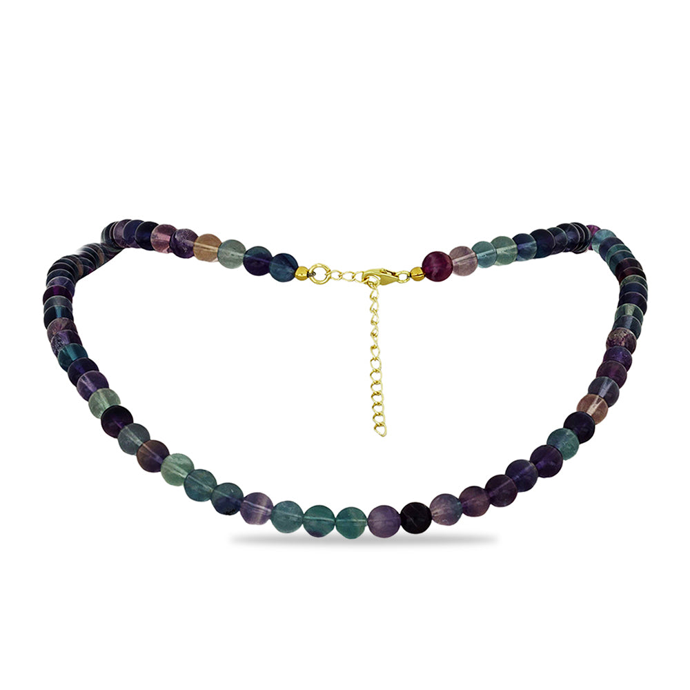 Arannyal Bevont Ezüst Nyaklánc Kétszínű Fluorittal 1 