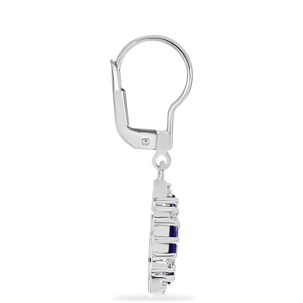 Ezüst Fülbevaló Iolittal és Fehér Topázzal 2 