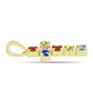 Kereszt Arannyal Bevont Ezüst Medál Szivárvány Zafírral