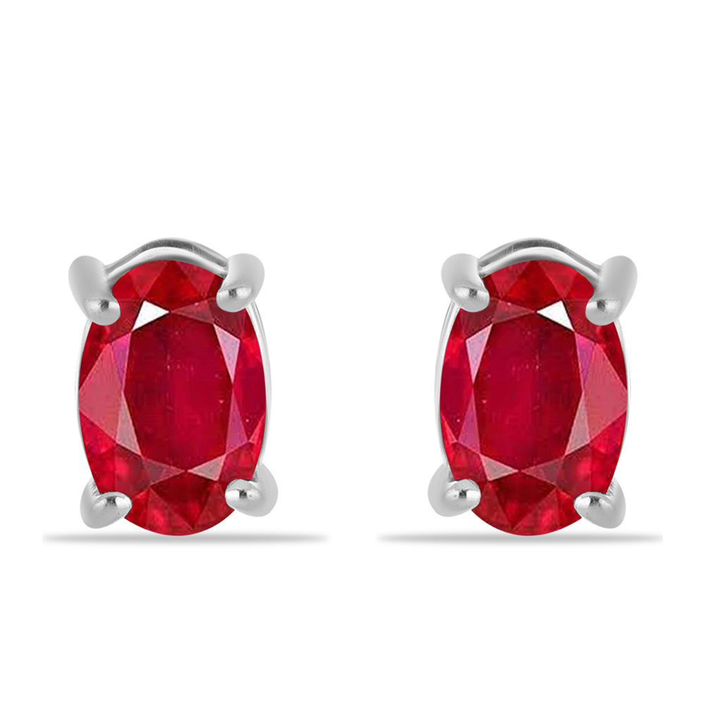 Ezüst Fülbevaló Vörös Acháttal 1 