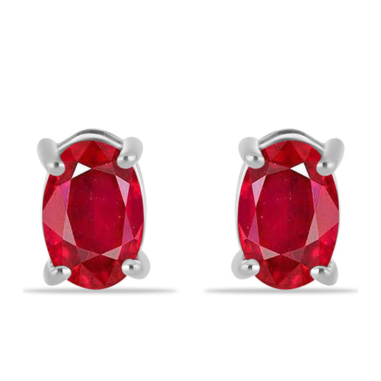 Ezüst Fülbevaló Vörös Acháttal