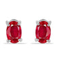 Ezüst Fülbevaló Vörös Acháttal