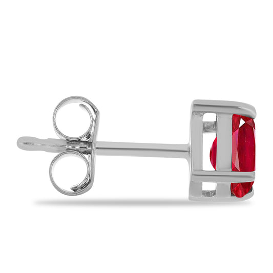 Ezüst Fülbevaló Vörös Acháttal
