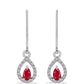 Ezüst Fülbevaló Vörös Acháttal és Fehér Topázzal