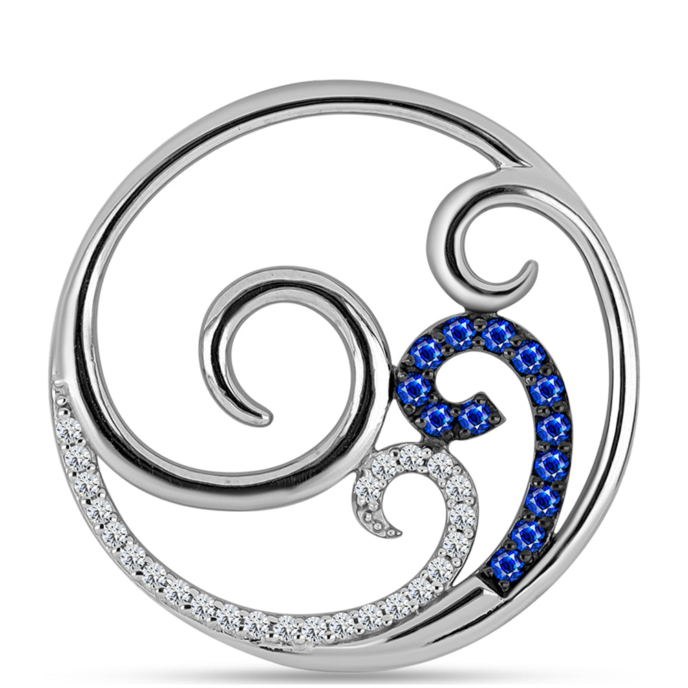 Ezüst Medál Ausztrál Kék Zafírral és Fehér Topázzal