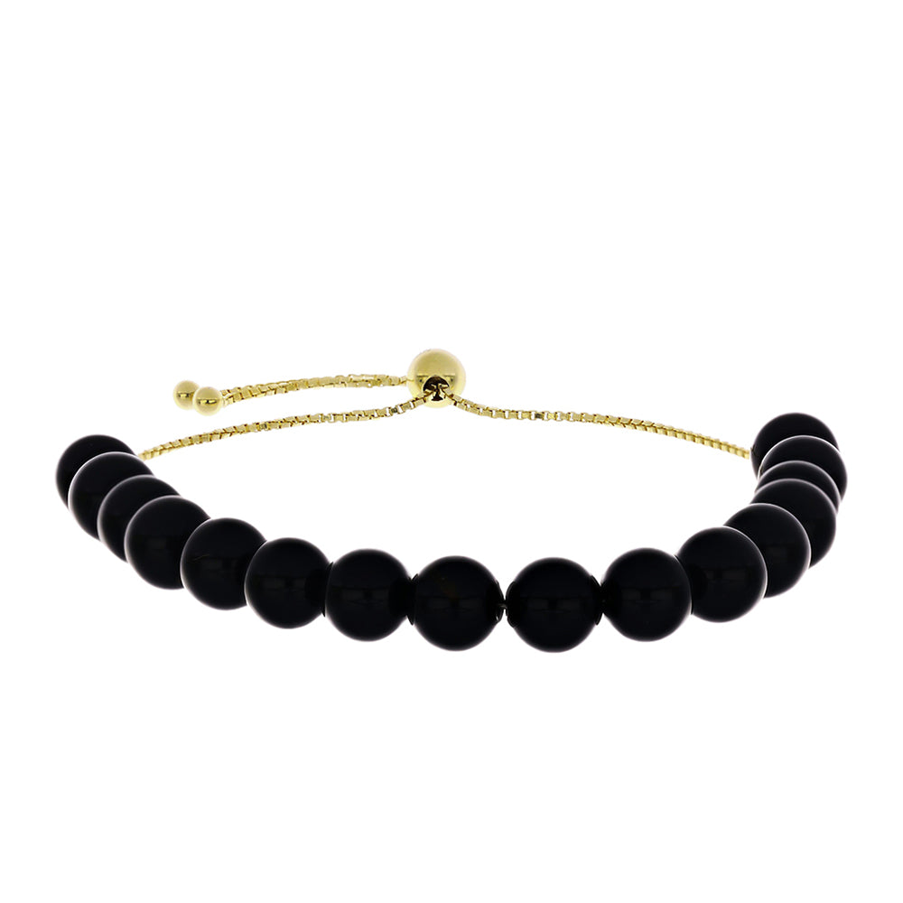 Arannyal Bevont Ezüst Karkötő Fekete Spinellel 1 