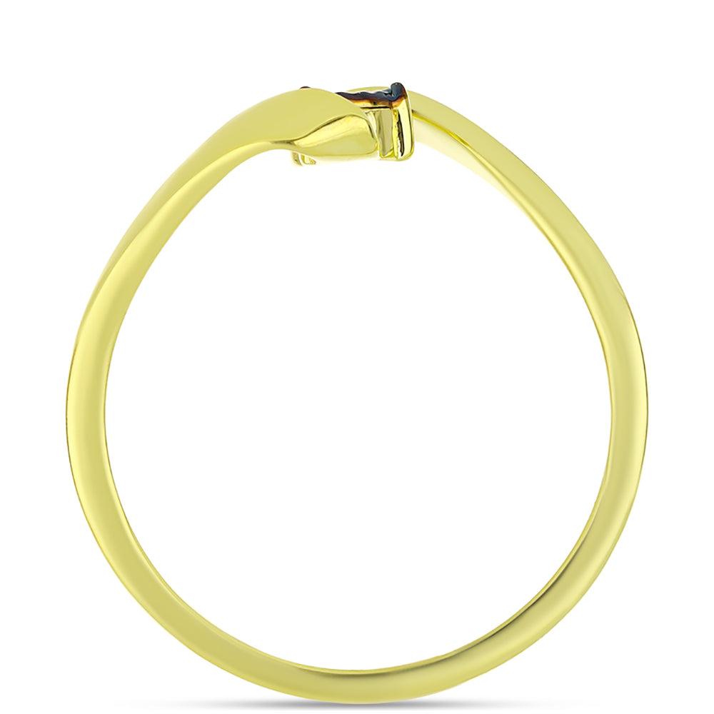 Arannyal Bevont Ezüst Gyűrű Kék Gyémánttal 2 