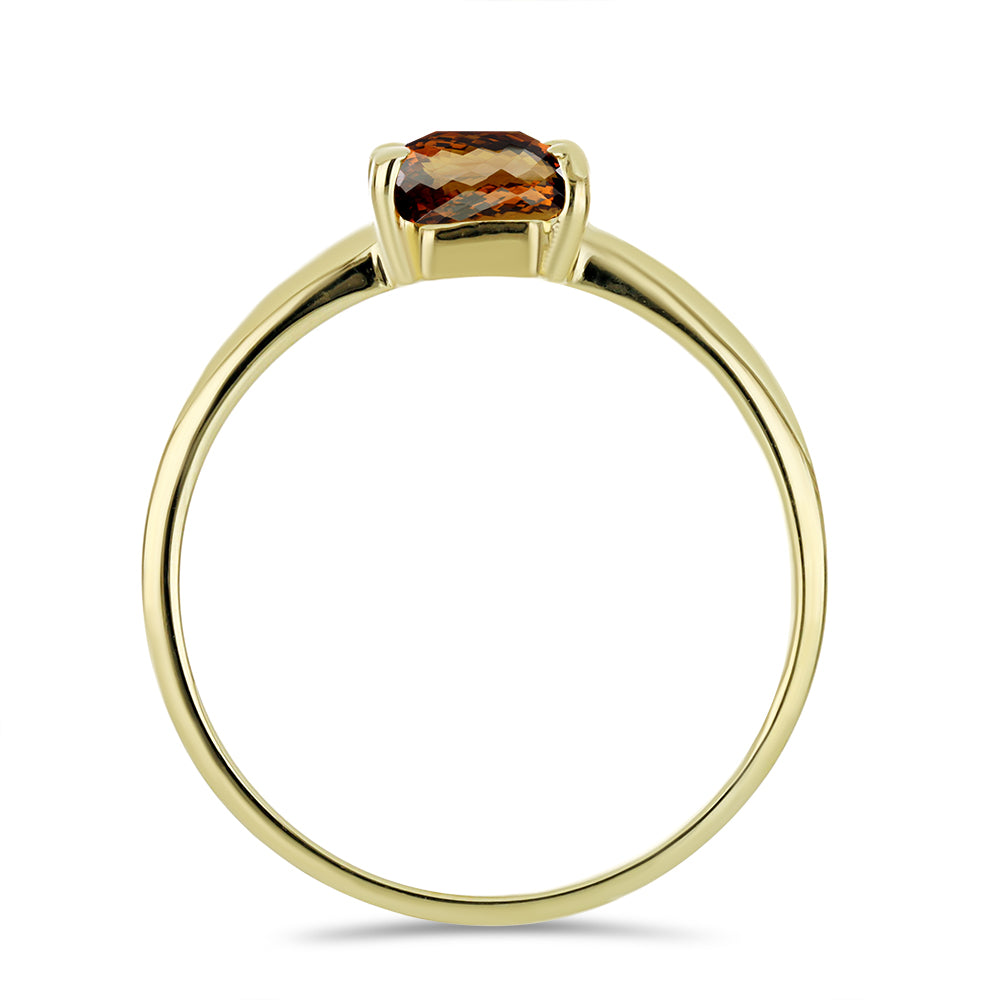 Arannyal Bevont Ezüst Gyűrű Kognak Kvarccal 2 