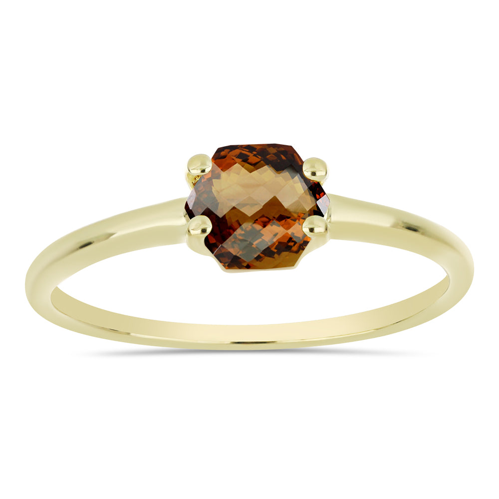 Arannyal Bevont Ezüst Gyűrű Kognak Kvarccal 3 