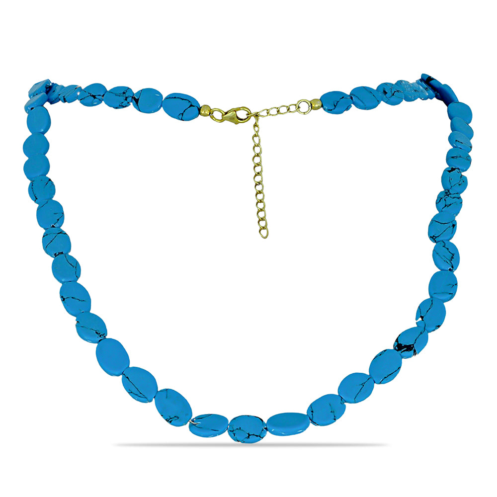 Arannyal Bevont Ezüst Nyaklánc Csipkerózsika Türkizzel