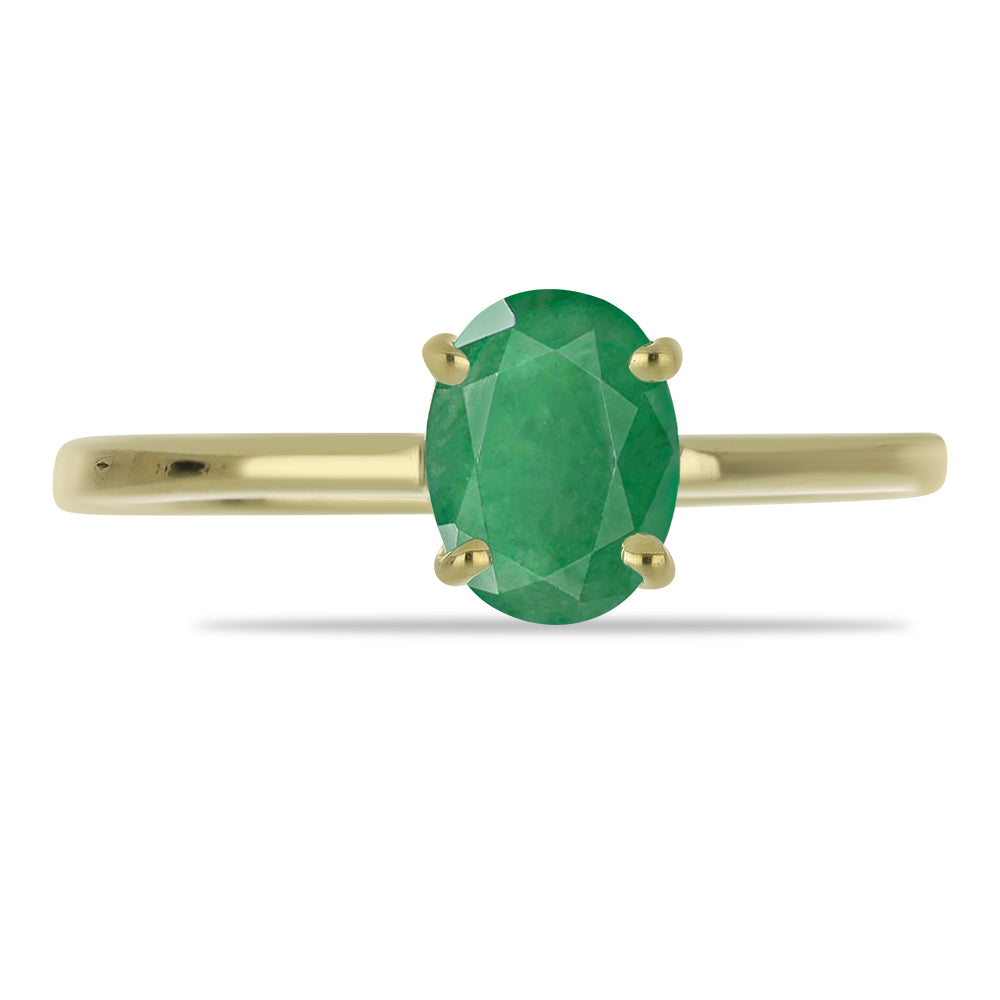 Arannyal Bevont Ezüst Gyűrű Brazil Smaragddal 1 